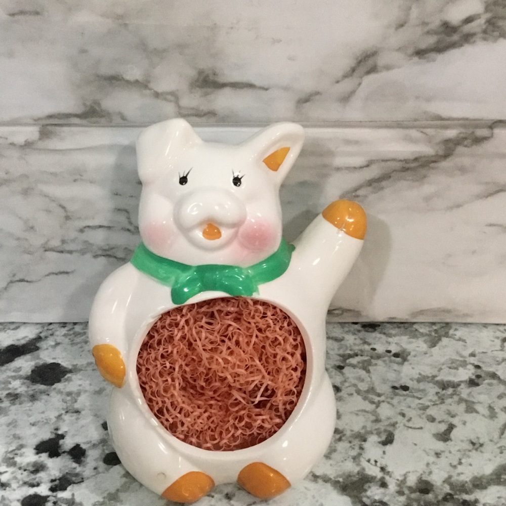 Vintage Ceramic Piglet Soap/Sponge Holder